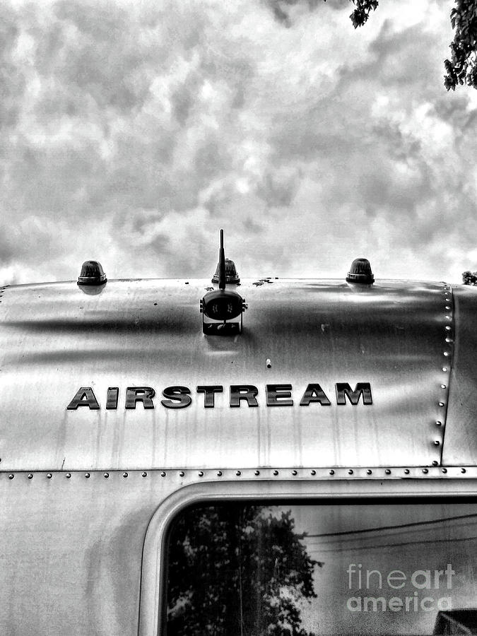 Vintage Photograph - The Iconic Airstream Travel Trailer black and white by Paul Ward