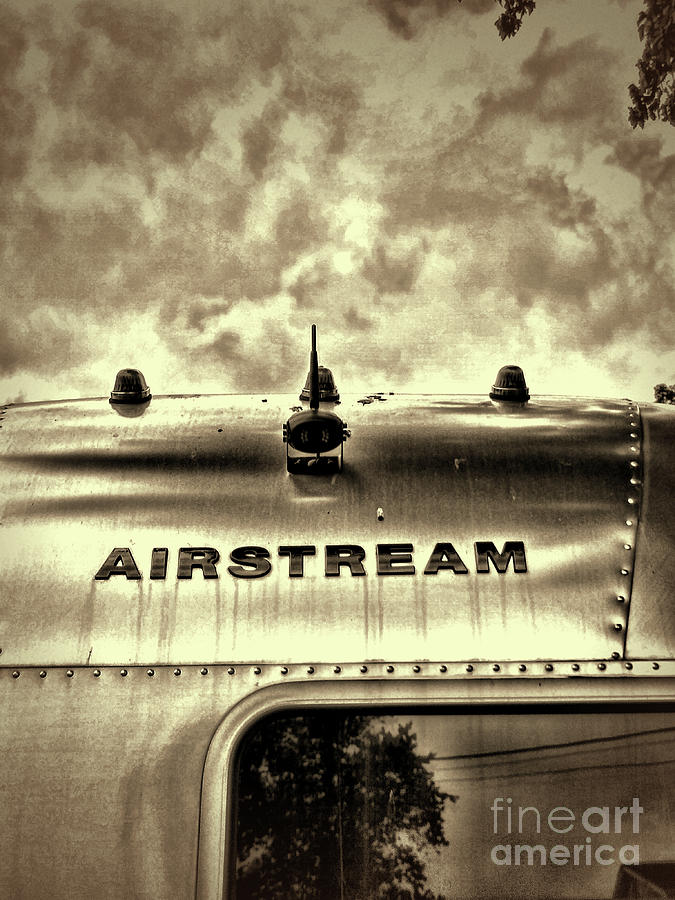Vintage Photograph - The Iconic Airstream Travel Trailer retro sepia by Paul Ward