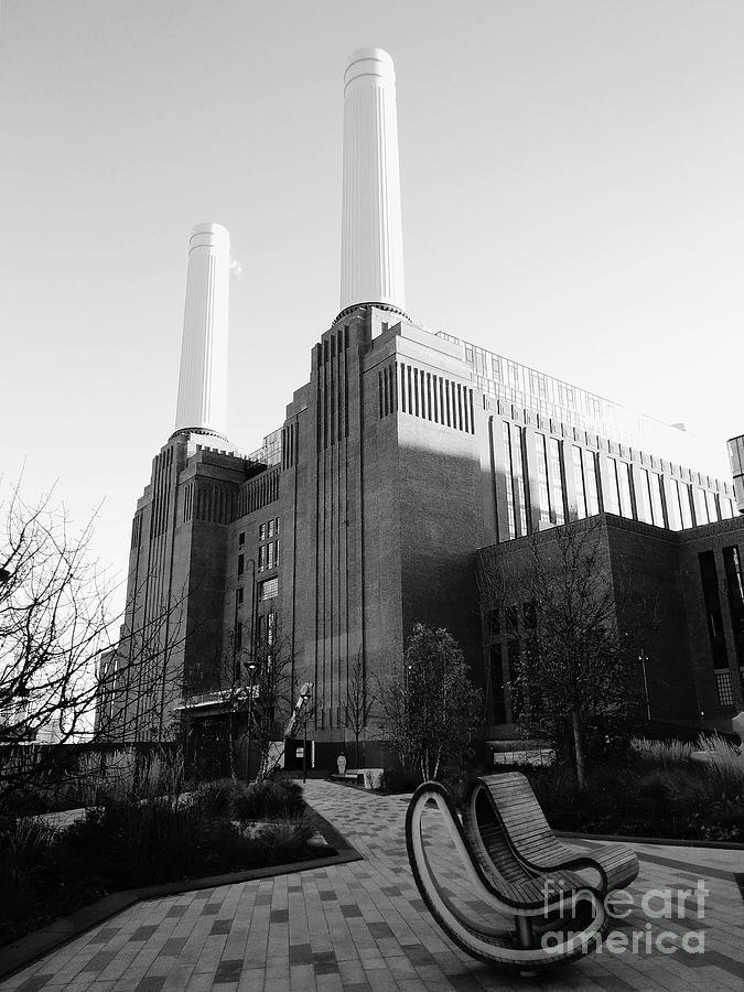 The Iconic Battersea Power Station - black and white Photograph by Rebecca Harman