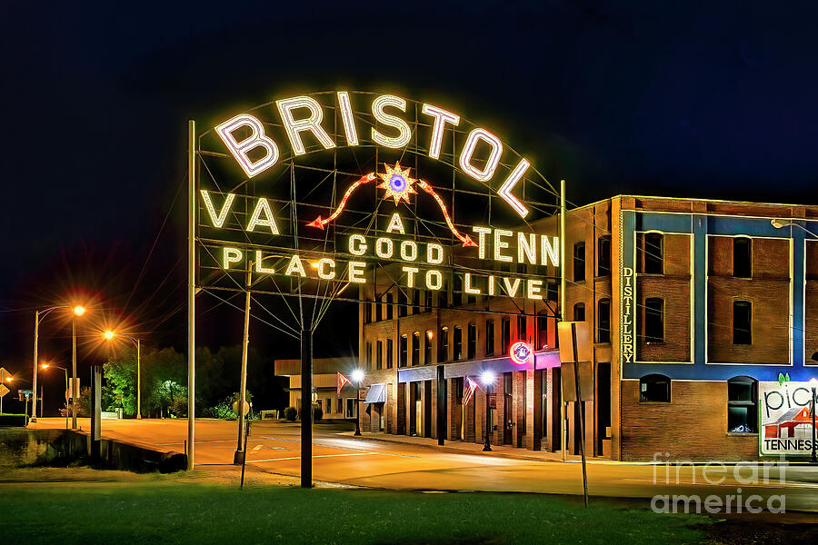 The Iconic Bristol Sign at Night Photograph by Shelia Hunt
