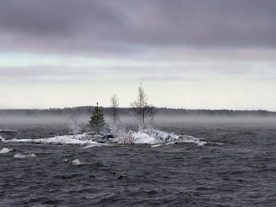 The Icy Islet In Nasijarvi Photograph