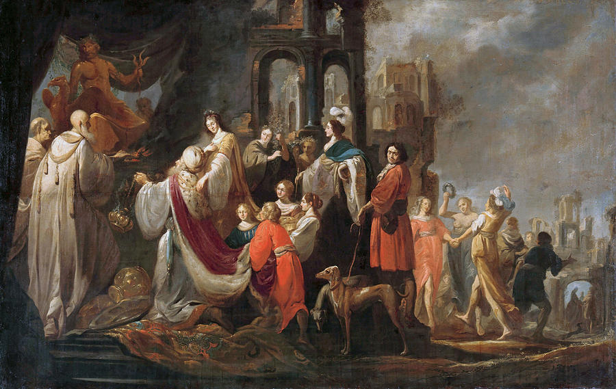 The idolatry of King Salomon Painting by Jacob Hogers