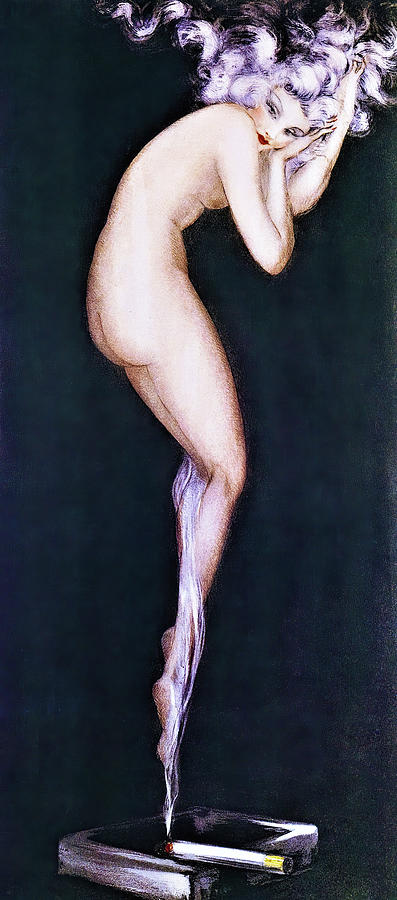 The Illusion of Tobacco - Digital Remastered Edition Painting by Louis Icart