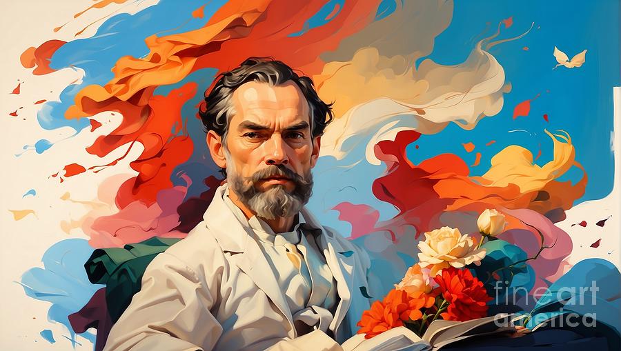 The Illusionist Within Leo Tolstoys Portrait Exposing the Delusion of Beauty and Goodness Digital Art by Pablo Avanzini