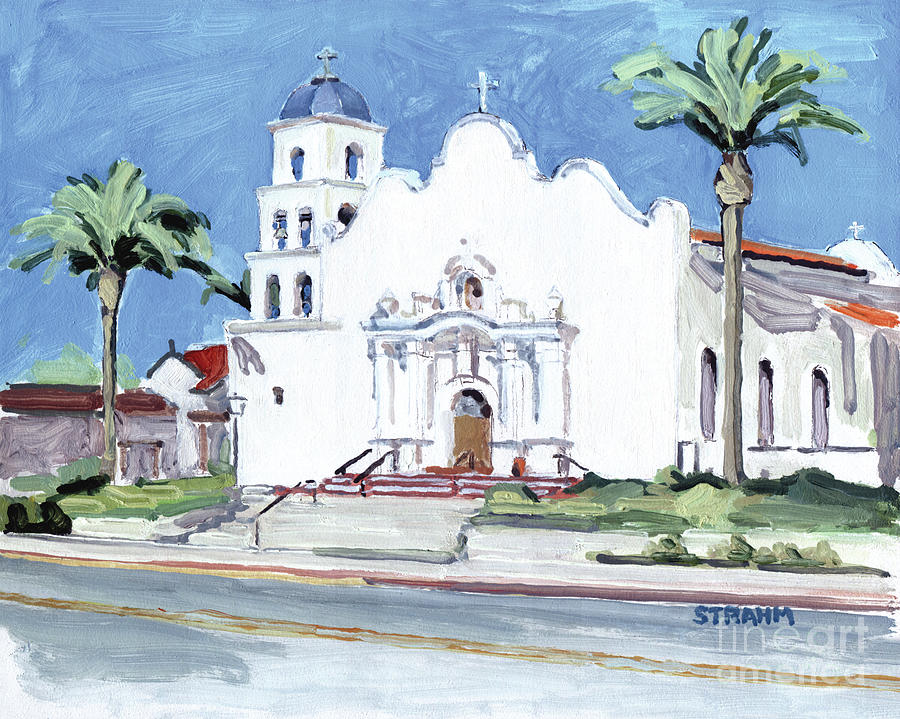 The Immaculate Conception, Old Town, San Diego Painting by Paul Strahm ...