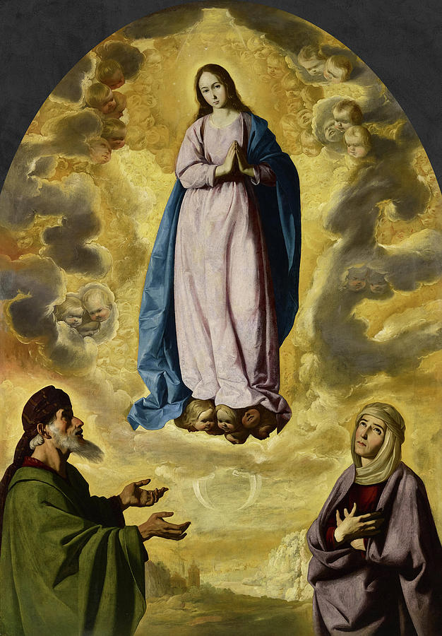 The Immaculate Conception with Saint Joachim and Saint Anne Painting by ...