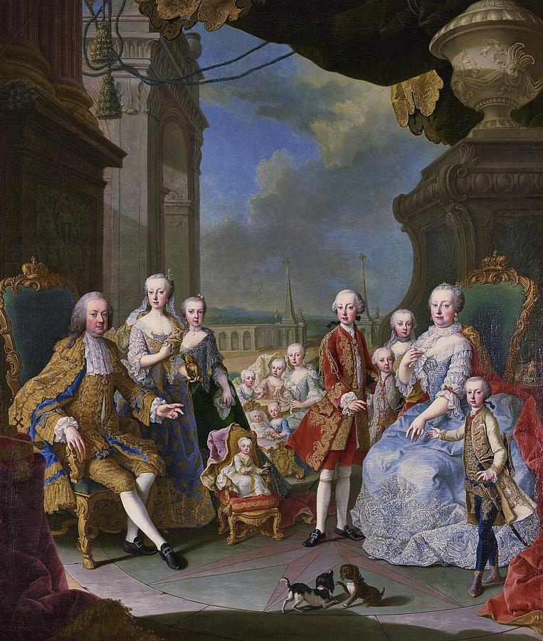 The Imperial family in 1756 Painting by Atelier de Martin van Meytens ...