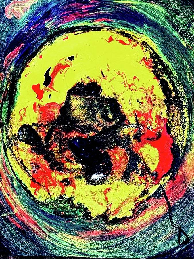 Abstract Painting - The Imploding Planet Earth by Debora Lewis