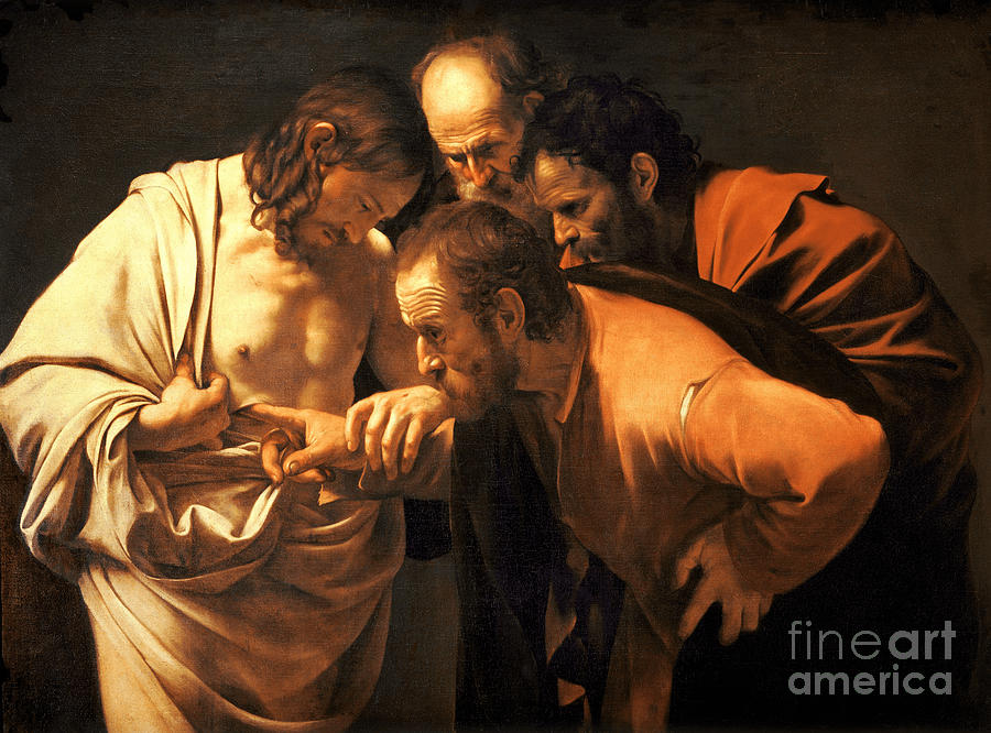 Caravaggio Digital Art - The Incredulity of Saint Thomas by Michelangelo Merisi da Caravaggio