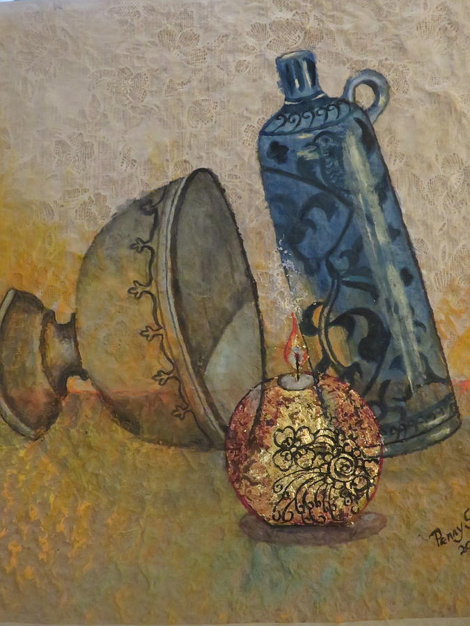 Still Life Painting - The Indian Candle by Penelope Jane Smith