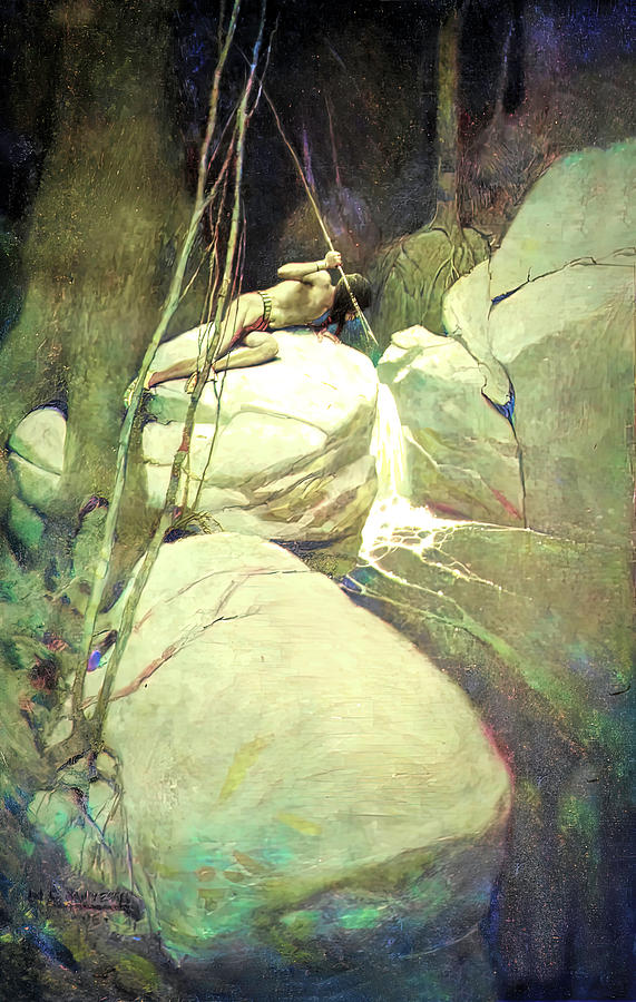 The Indian In His Solitude 2  Painting by N C Wyeth