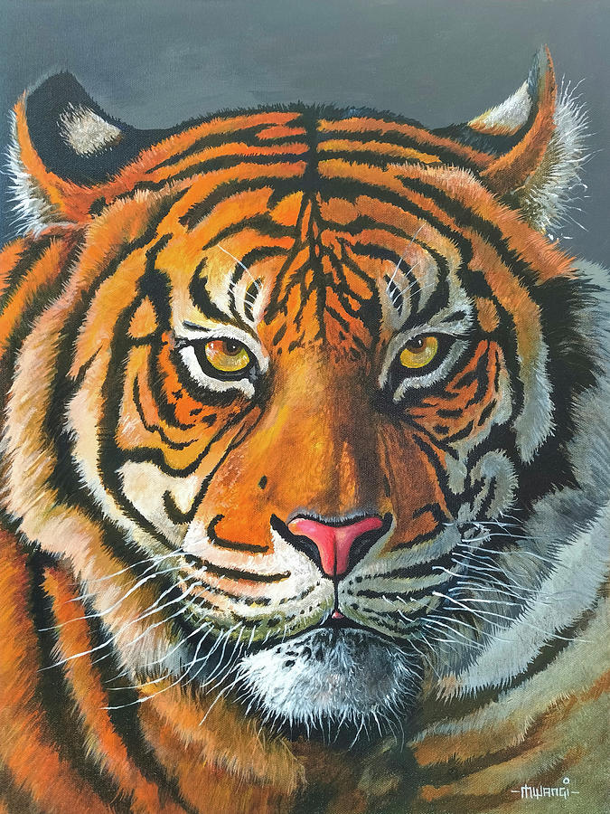 Wildlife Painting - The Indian King by Anthony Mwangi