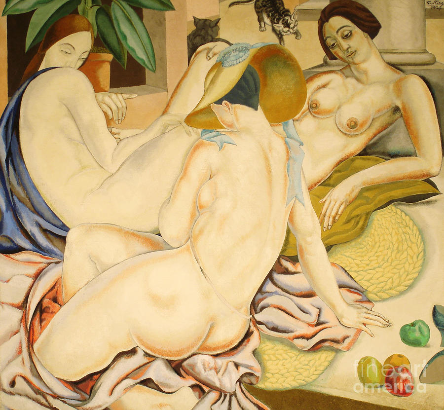 The Indolent Women, 1927 Painting by Alfredo Guttero