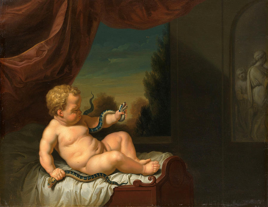 The Infant Hercules with the Serpents Painting by Pieter van der Werff