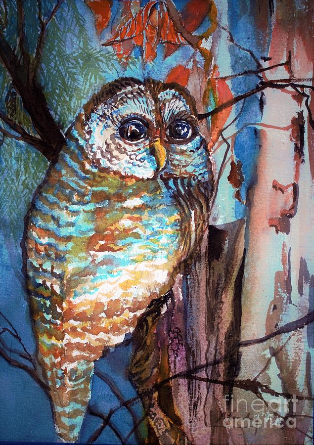 The Innis Woods Barn Owl Painting by Mindy Newman
