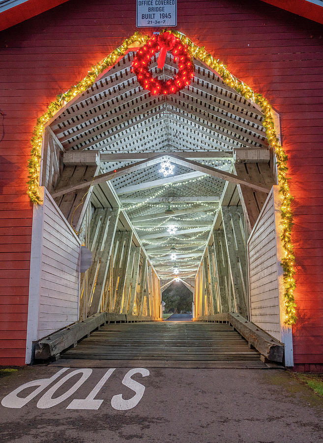 The Inside of the Holiday Decorated Office Bridge Photograph by Matthew Irvin