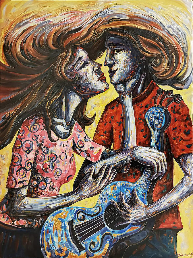 Couples Painting - The instant chemistry by Darwin Leon Couples Painting - The instant chemistry by Darwin Leon