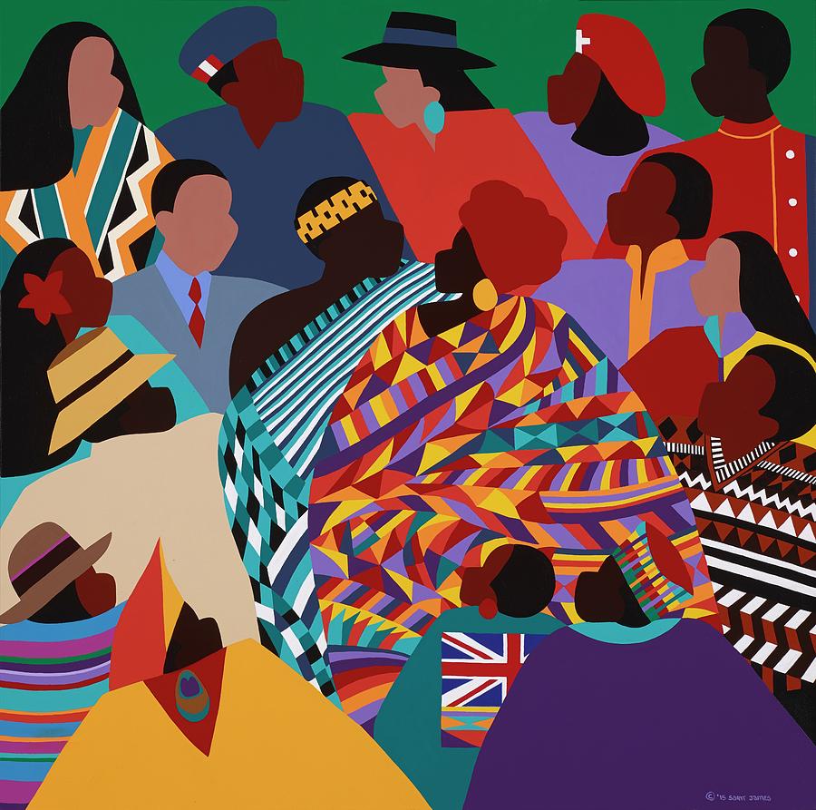 Black Lives Matter Painting - The International Decade by Synthia SAINT JAMES