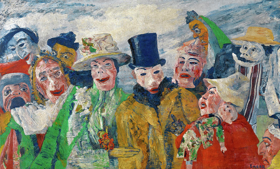 Skeleton Painting - The Intrigue, 1890 by James Ensor