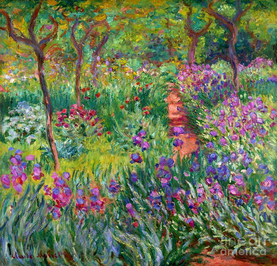 The Iris Garden at Giverny 2 Painting by Claude Monet