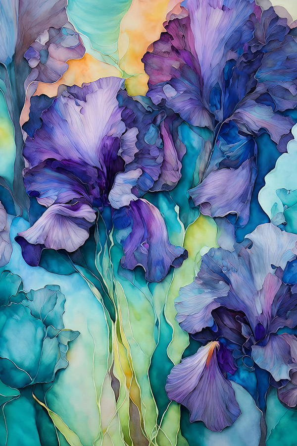 The Iris Garden Digital Art by Peggy Collins