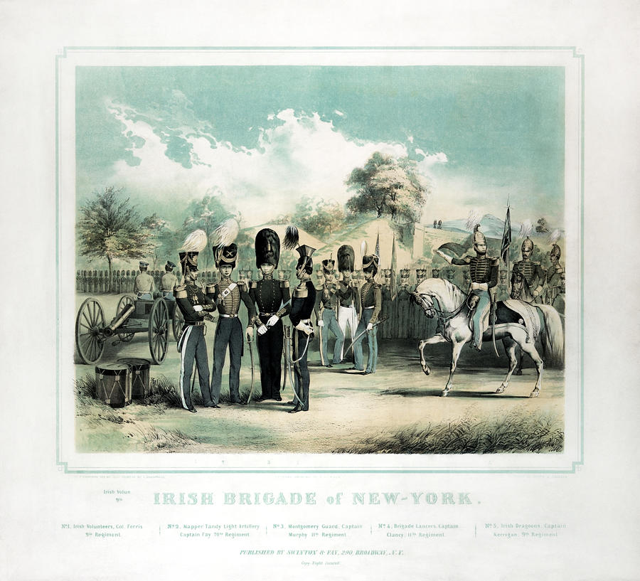 The Irish Brigade Of New York - Circa 1852 Painting by War Is Hell Store