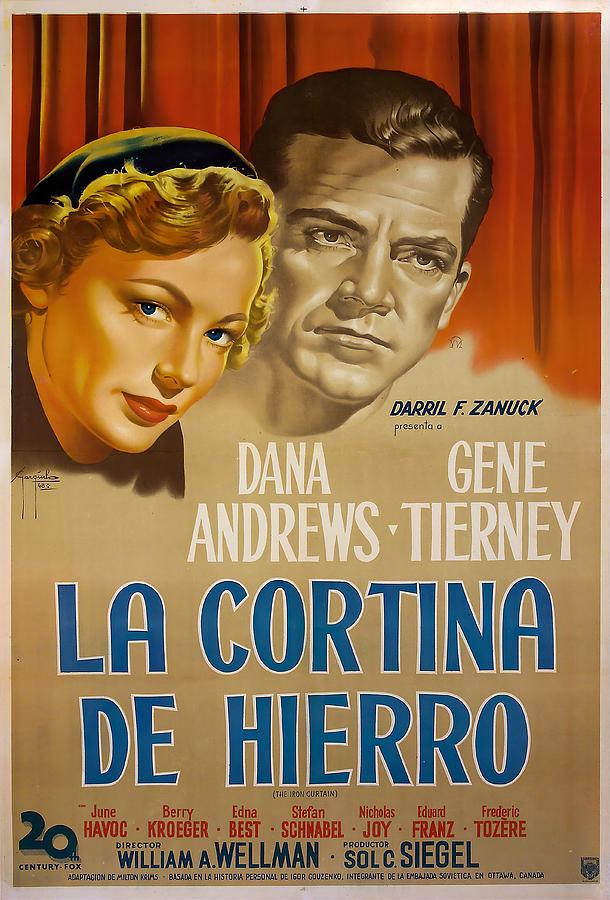 Dana Andrews Mixed Media - The Iron Curtain, 1948 - art by Sergio Gargiulo by Movie World Posters