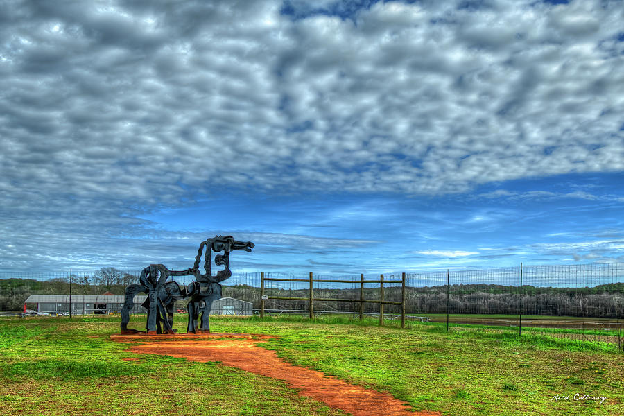 The Iron Horse Farm University Of Georgia Agricultural Landscape Sculpture Art Photograph by Reid Callaway