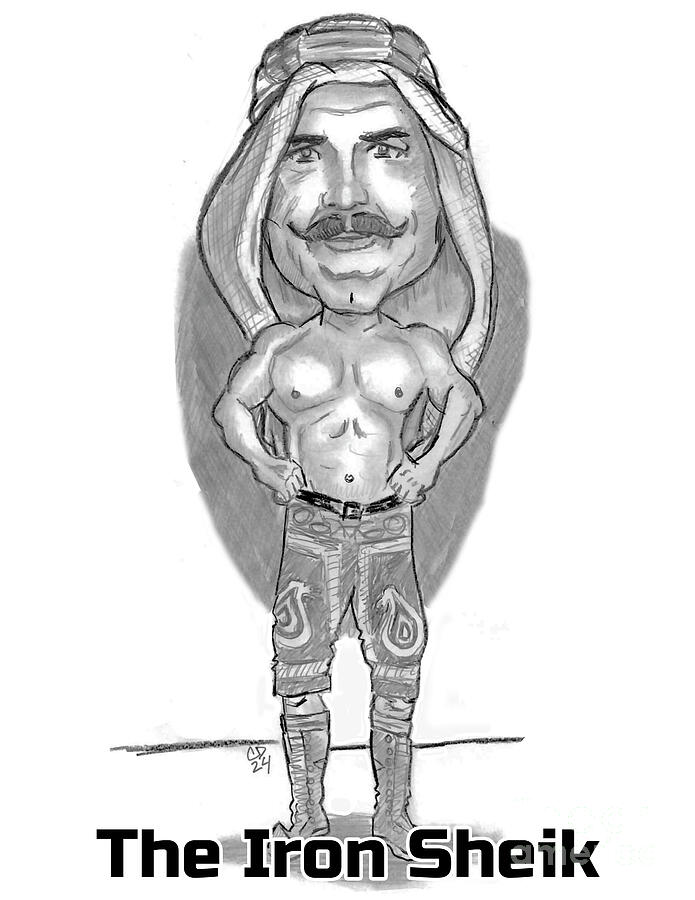 The Iron Sheik Drawing by Chris DelVecchio