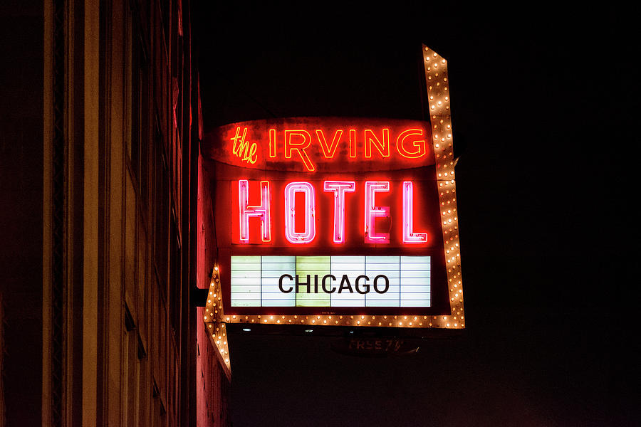 Vintage Photograph - The Irving Hotel Chicago by Enzwell Designs