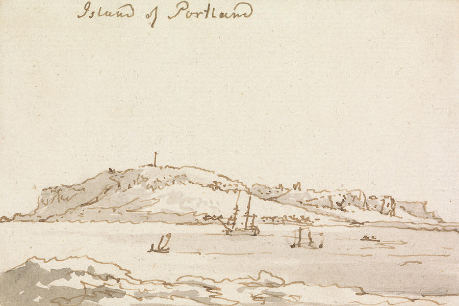 The Island of Portland Drawing by Philip James de Loutherbourg