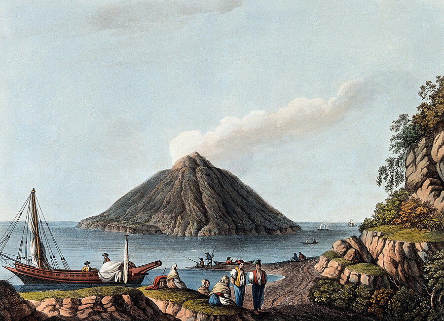 The Island Of Stromboli Drawing