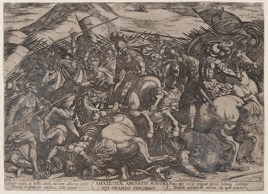 The Israelites Battling the Amalekites Drawing by Antonio Tempesta - Pixels