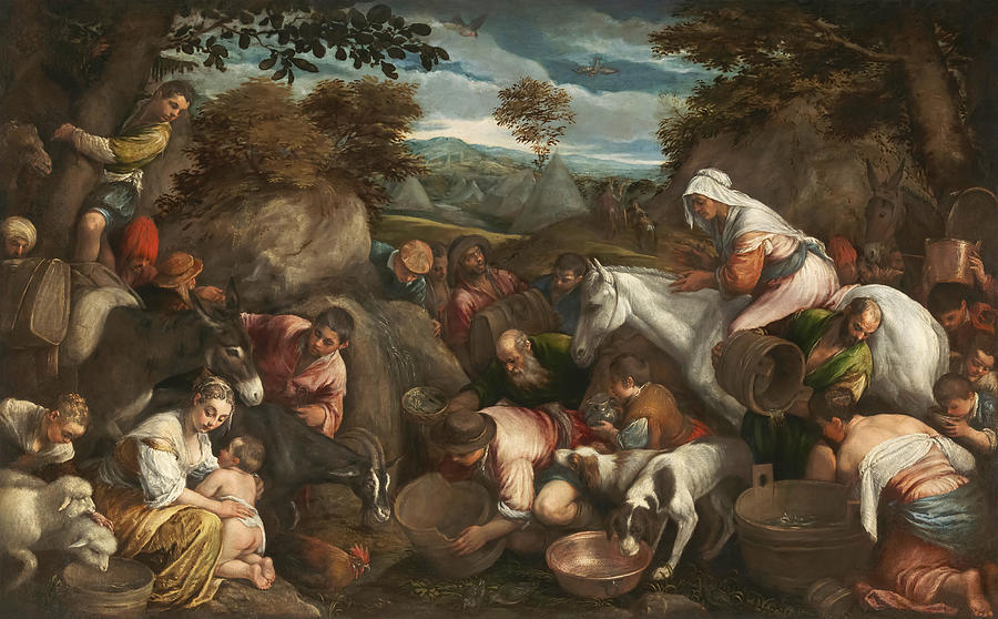 Jacopo Bassano Painting - The Israelites gathering Water from the Rock by Jacopo Bassano  by Mango Art