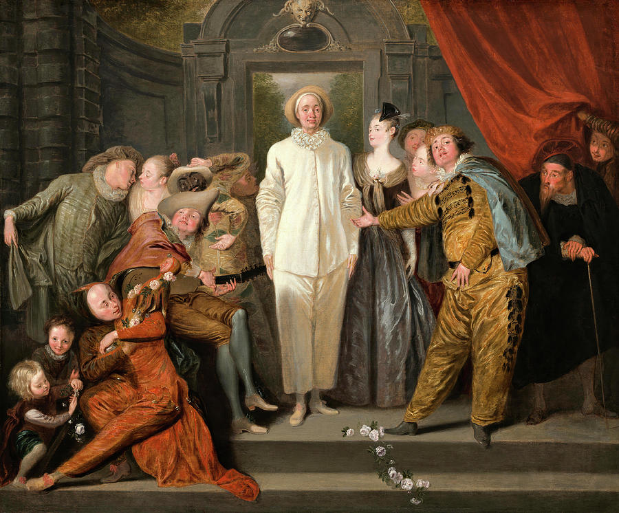 The Italian Comedians. Dated probably 1720. Painting by Antoine Watteau