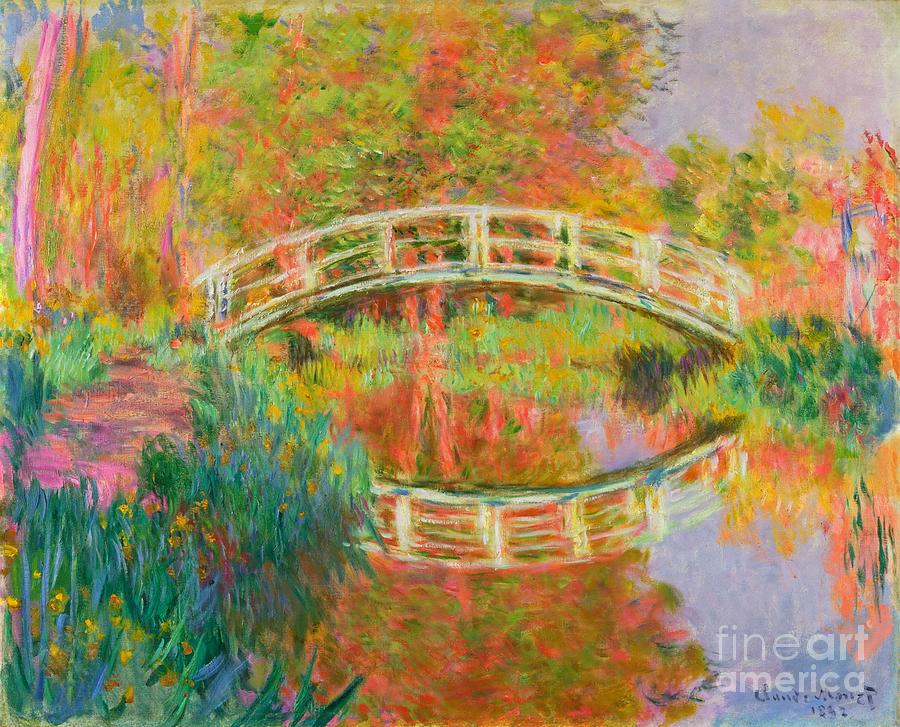 The Japanese Bridge. The Bridge in Monets Garden 1896 Painting by Claude Monet