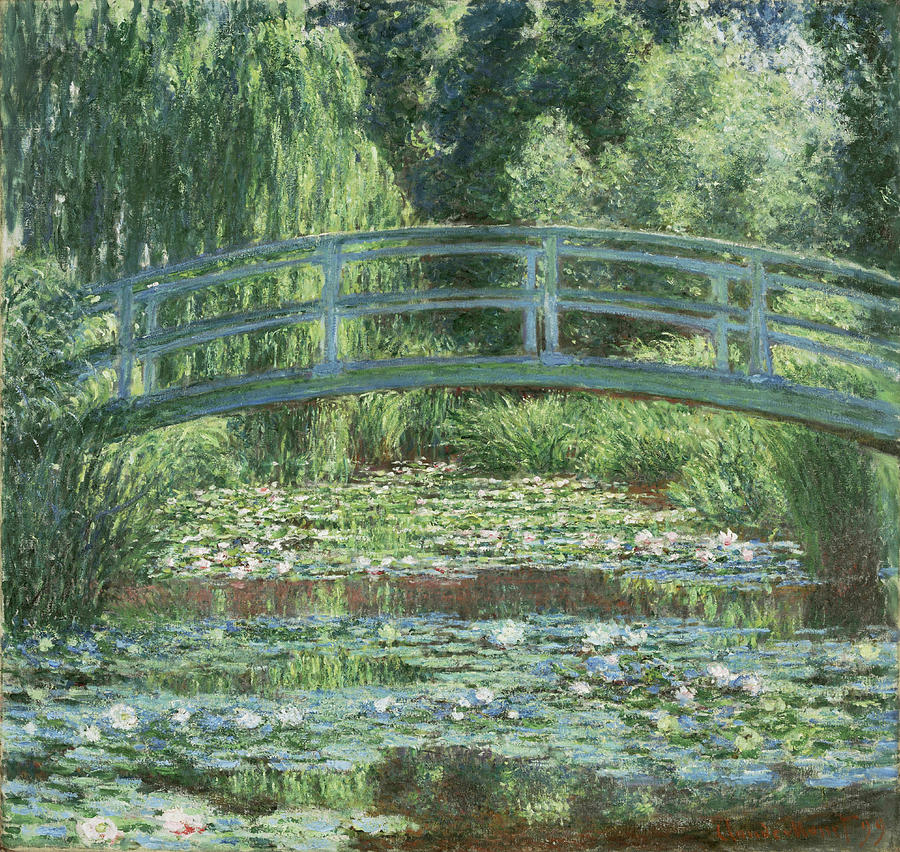 The Japanese Footbridge and the Water Lily Pool, Giverny - Claude Monet Painting by Aesthetics Store The Japanese Footbridge and the Water Lily Pool, Giverny - Claude Monet Painting by Aesthetics Store