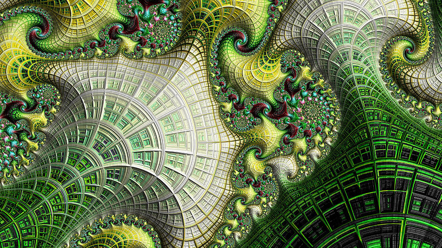 The Jeweled City Fractal Abstract  Digital Art by Shelli Fitzpatrick