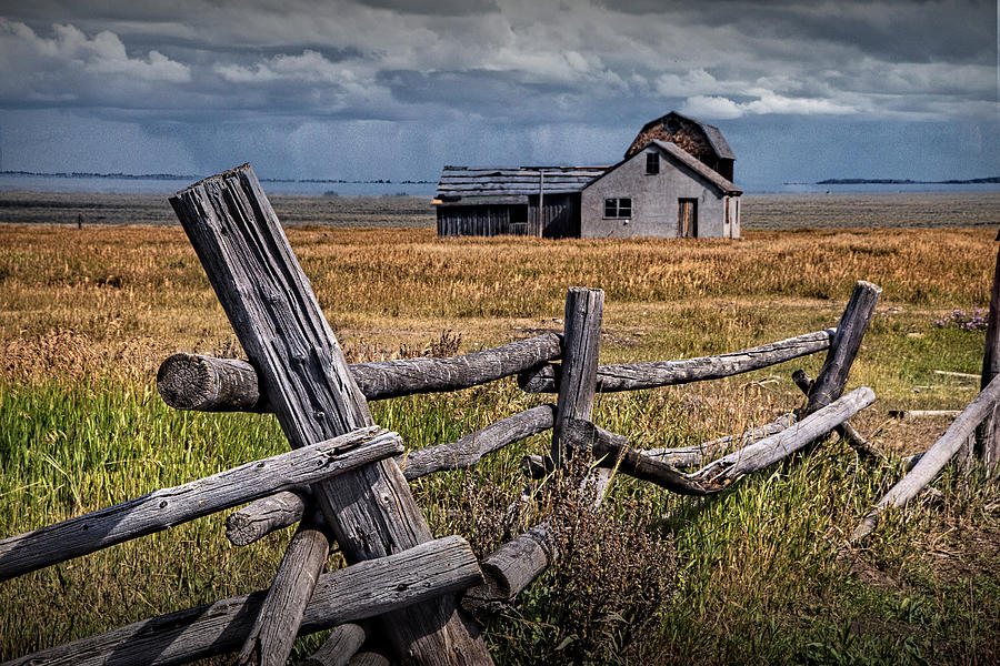 The John Moulton Farm on Mormon Row with Pasture Fence Photograph by Randall Nyhof