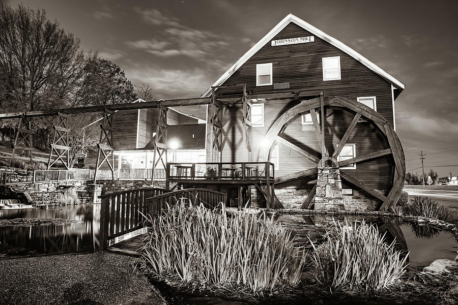 The Johnson Mill At Dusk - Sepia Edition Photograph by Gregory Ballos