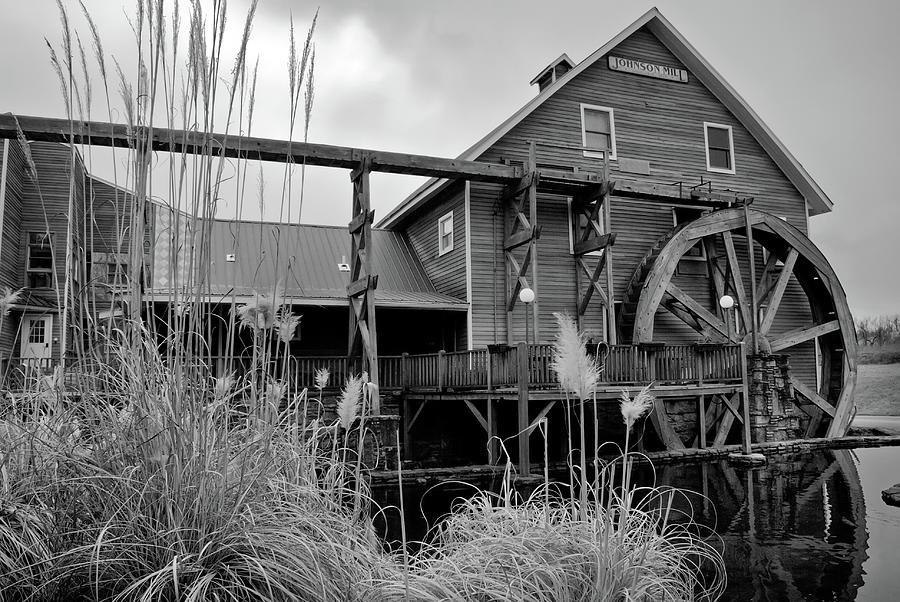 The Johnson Mill of Washington County In Black and White - Northwest Arkansas Photograph by Gregory Ballos
