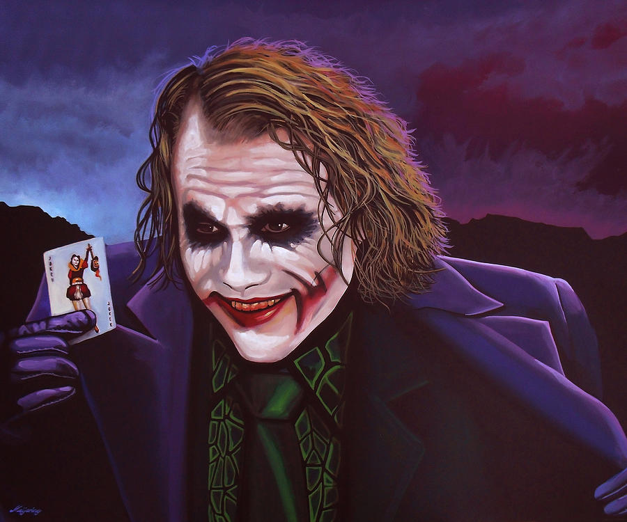 The Dark Knight Painting - The Joker Art by Paul Meijering