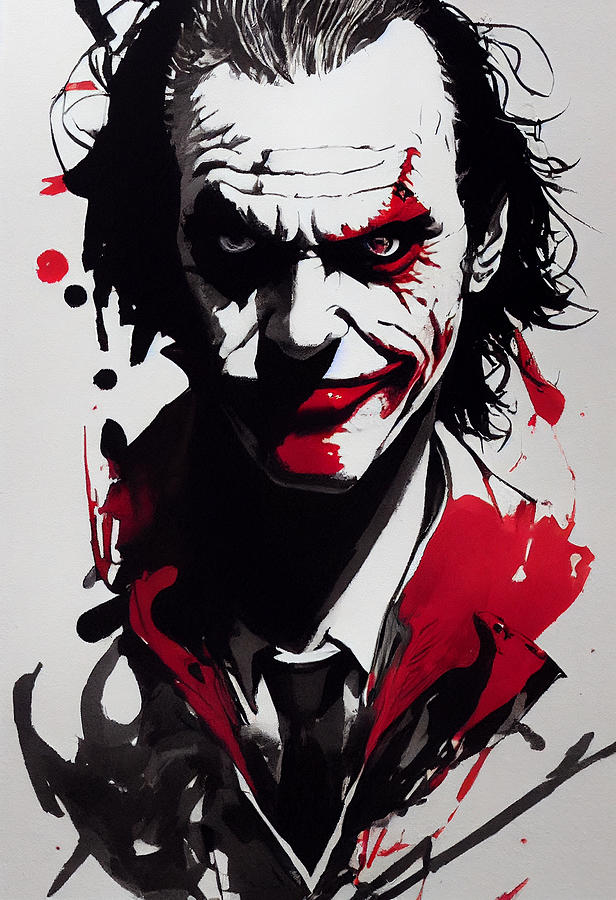 The Joker Smiling portrait Profile Psychopath crazy cunni 6452dffa043d ...