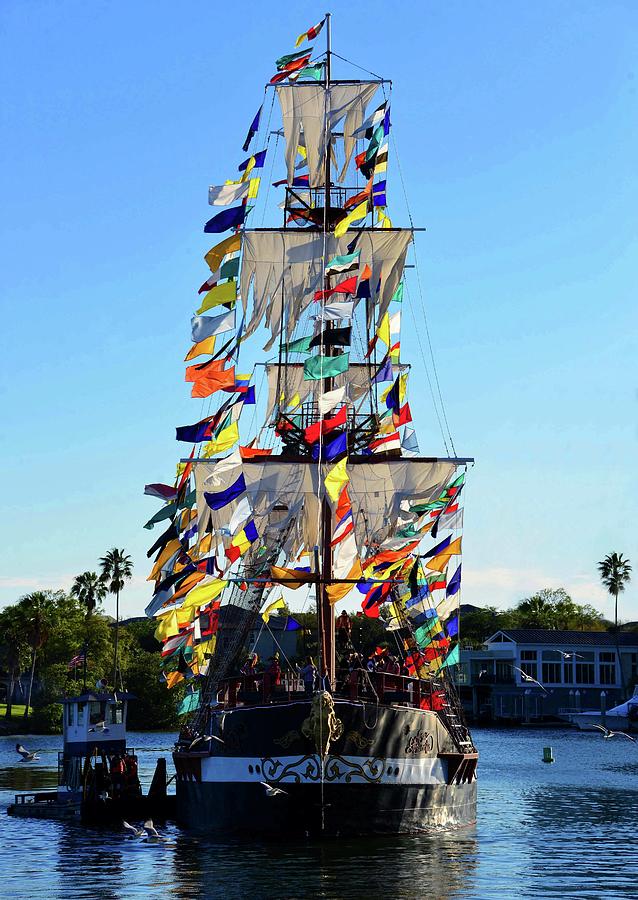 Boat Photograph - The Jose Gasparilla ship in Tampa Bay by David Lee Thompson