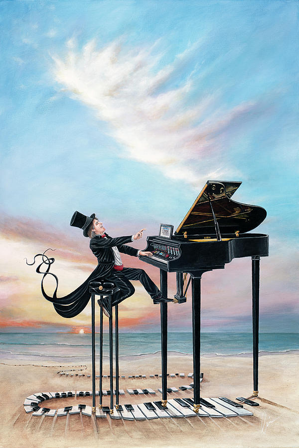 Key Painting - The Journey of a Pianist by Cindy D Chinn