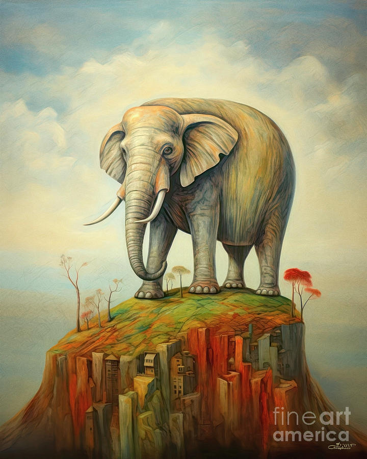 The Journey of an Elephant Digital Art by Jutta Maria Pusl