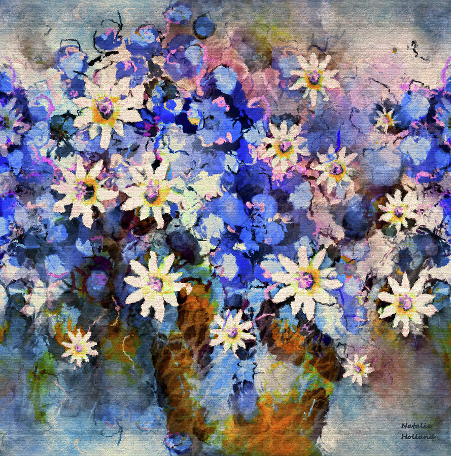 The Joy Of Blue Flowers Painting by Natalie Holland