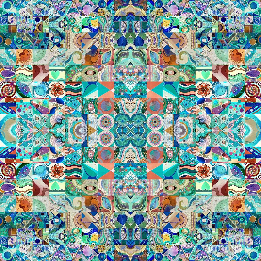 Altered Images Painting - The Joy of Design 64 Quadrupled 1 Inverted by Helena Tiainen