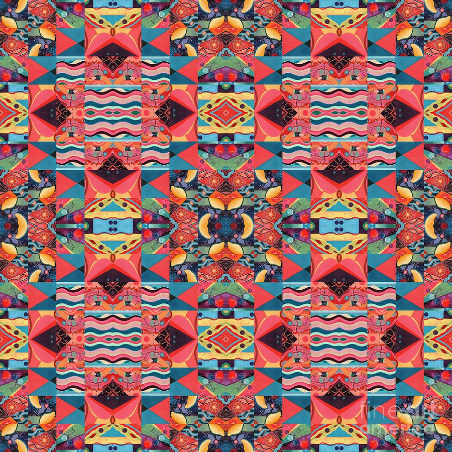 The Joy of Design Mandala Series Puzzle 8 Arrangement 6 Quadrupled  Painting by Helena Tiainen