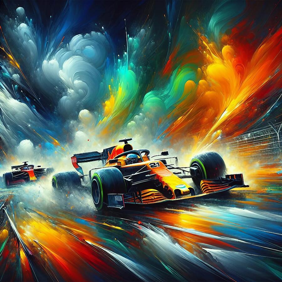 Formula 1 Car Racing Digital Art by Stephanie Fischer